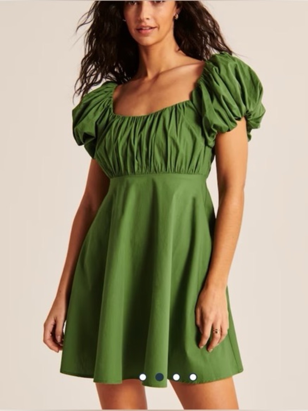 NWT Abercrombie & Fitch Green Puff Sleeve Mini Dress